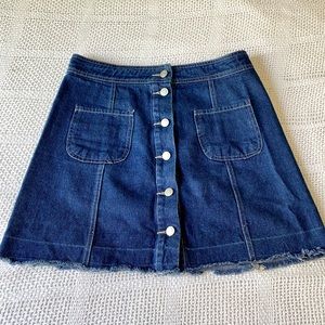 Denim Button Skirt